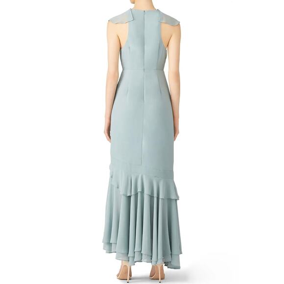 C/Meo Collective Be About You Ruffle Maxi Dress Size Large Sage Green - Picture 2 of 10